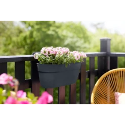 Elho Balkonbak Vibia Campana Easy Hanger Large - Antraciet -Tuinplantenwinkel balkonbak vibia campana easy hanger large antraciet balkonbak antraciet 5 1