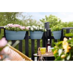 Elho Balkonbak Vibia Campana Easy Hanger Large - Vintage Blauw -Tuinplantenwinkel balkonbak vibia campana easy hanger large vintage blauw balkonbak vintage blauw 5 1