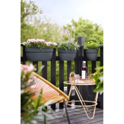 Elho Balkonbak Vibia Campana Easy Hanger Medium - Antraciet 11 Elho Balkonbak Vibia Campana Easy Hanger Medium - Antraciet -Tuinplantenwinkel balkonbak vibia campana easy hanger medium antraciet balkonbak antraciet 5 1