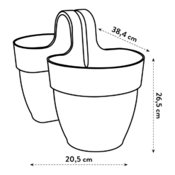 Elho Balkonbak Vibia Campana Twin 21cm - Antraciet -Tuinplantenwinkel balkonbak vibia campana twin 21cm antraciet balkonbak antraciet 6 1
