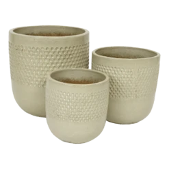 Bloempot Collin - D48 X H50cm - Creme -Tuinplantenwinkel bloempot collin creme bloempot 2 1