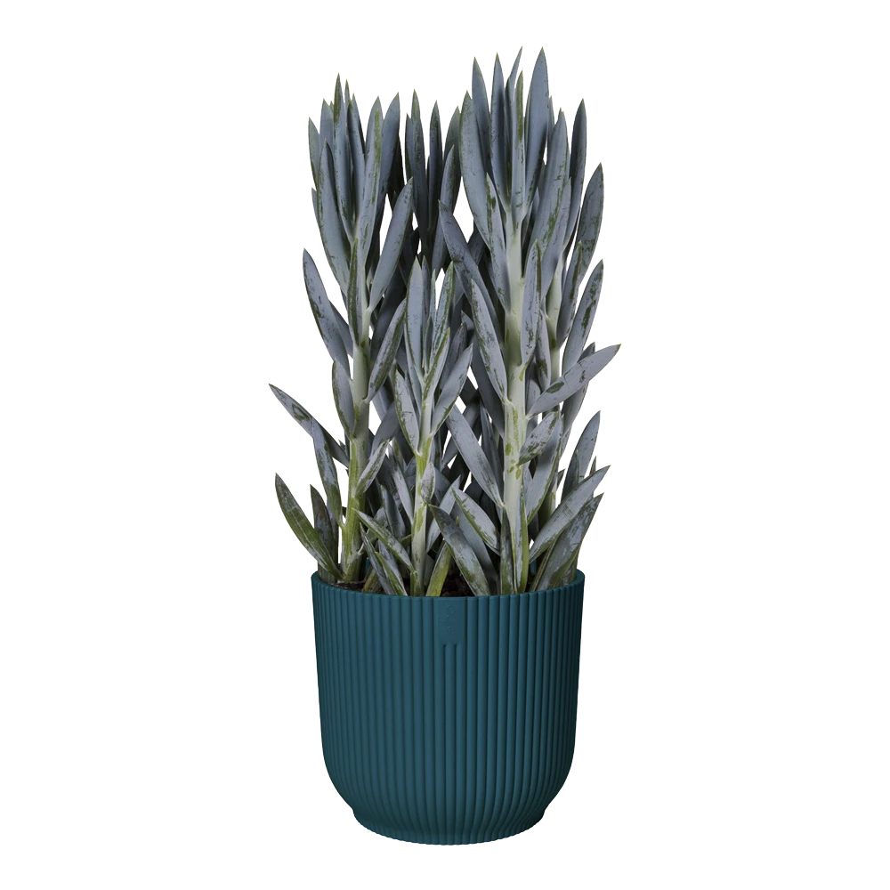 Bloempot Elho Vibes Fold Rond Wielen - D35 X H32cm - Diepblauw - Afbeelding 3