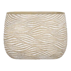 Bloempot Hendrick Ovaal - L42 X B20 X H30cm - Creme