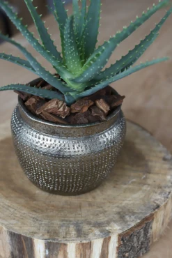 Bloempot Marrakesh - D21 X H17cm - Zilver Goud -Tuinplantenwinkel bloempot marrakesh zilver goud bloempot 2 1