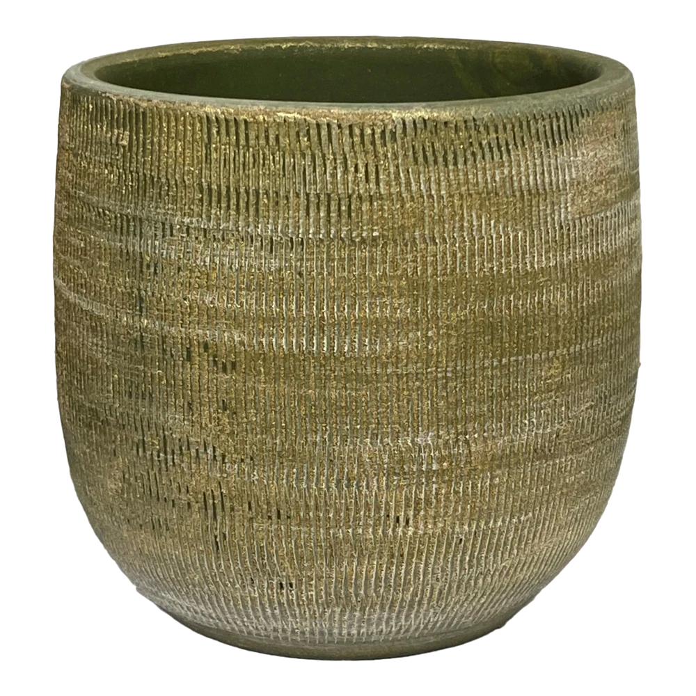 Bloempot Miami - D33 X H31cm - Groen Cement 3 Bloempot Miami - D33 X H31cm - Groen Cement