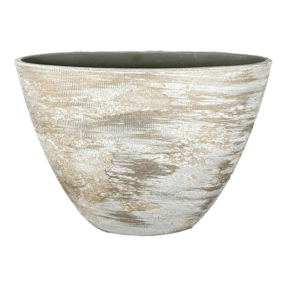 Bloempot Miami Ovaal - L33 X D13 X H24cm - Grijs 3 Bloempot Miami Ovaal - L33 X D13 X H24cm - Grijs