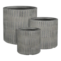 Bloempot Oslo - D37 X H36,5cm - Zwart-grijs -Tuinplantenwinkel bloempot oslo grijs zwart bloempot 2