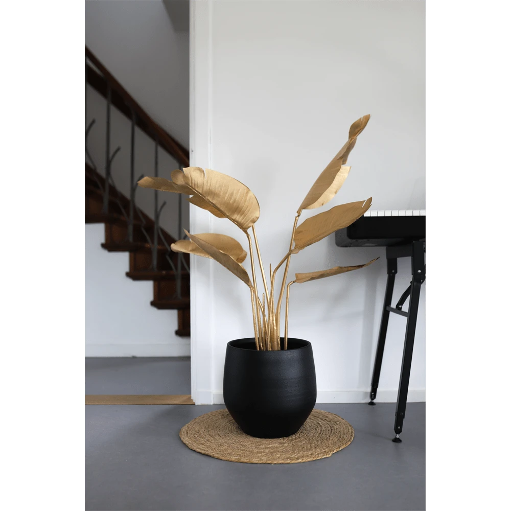 Bloempot Petra - D27 X H24cm - Mat Zwart 5 Bloempot Petra - D27 X H24cm - Mat Zwart - Afbeelding 3