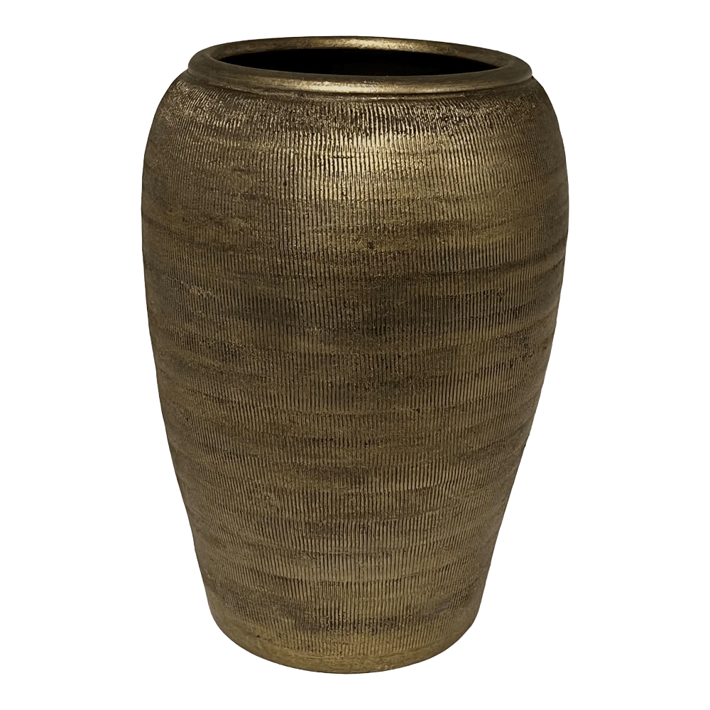 Bloempot Phoenix Hoog - D24 X H35cm - Goud 3 Bloempot Phoenix Hoog - D24 X H35cm - Goud