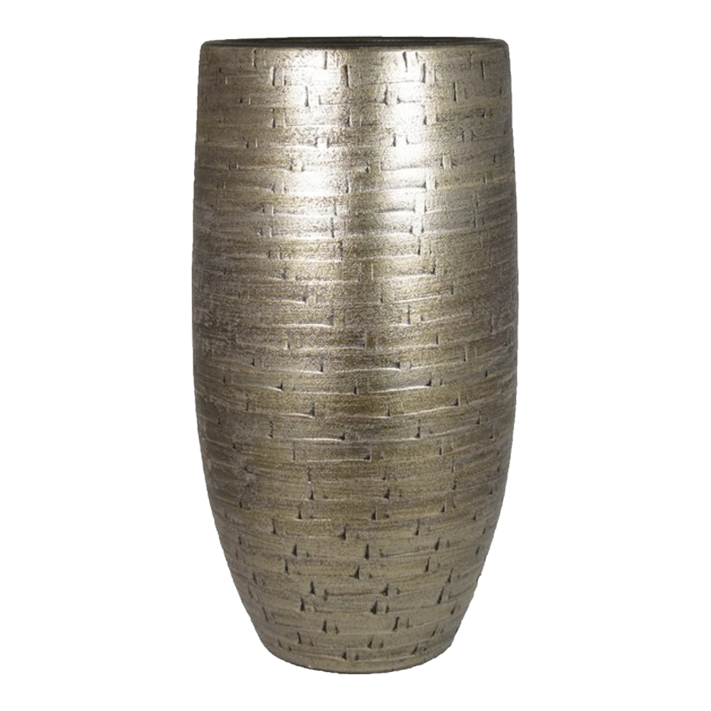 Bloempot Steef Hoog - D29 X H60cm - Industrieel Goud 3 Bloempot Steef Hoog - D29 X H60cm - Industrieel Goud