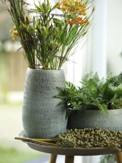 Plantenschaal Ryan - D28 X H13cm - Shiny Blue -Tuinplantenwinkel bowl ryan shiny blue keramiek d28 h13 schaal 7 13