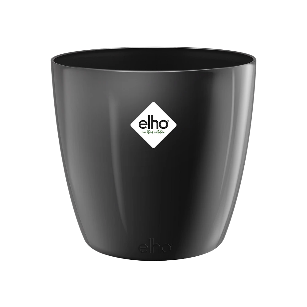 Bloempot Elho Brussels Diamond Rond 22cm - Metallic Zwart 4 Bloempot Elho Brussels Diamond Rond 22cm - Metallic Zwart - Afbeelding 2