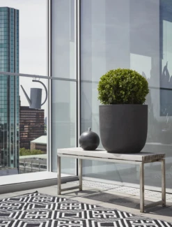 Capi Bloempot Bol Lux Terrazo - D45 X H44cm - Zwart -Tuinplantenwinkel capi lux terrazzo hoge pot fit zwart bloempot 5 4 1