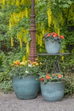 Bloempot Glazed Egg - D38 X H32cm - Groen -Tuinplantenwinkel glazed egg pot moss green d38h32 bloempot groen 7 6