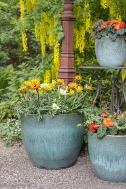 Bloempot Glazed Egg - D48 X H41cm - Groen -Tuinplantenwinkel glazed egg pot moss green d48h41 bloempot groen 7 6