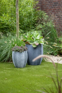Bloempot Iowa BulletHigh - D44.5 X H50cm - Donkergrijs -Tuinplantenwinkel iowa bullethigh graphite d445h50 bloempot 7 4