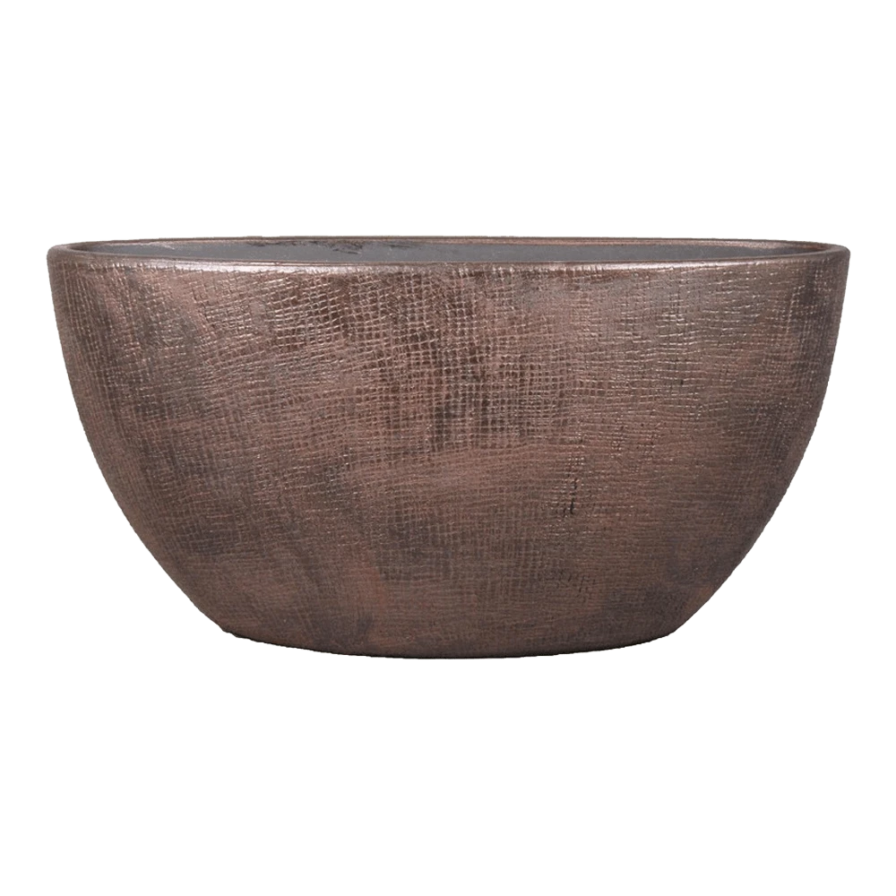 Bloempot Mira Ovaal - L49 X B20 X H25cm - Koper 3 Bloempot Mira Ovaal - L49 X B20 X H25cm - Koper