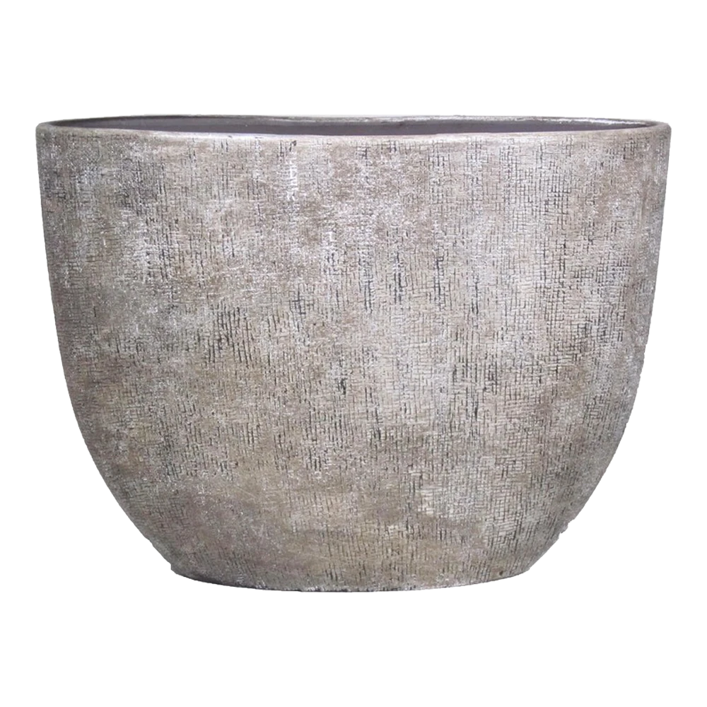 Bloempot Mira Ovaal - L50 X B20 X H36cm - Wit 3 Bloempot Mira Ovaal - L50 X B20 X H36cm - Wit