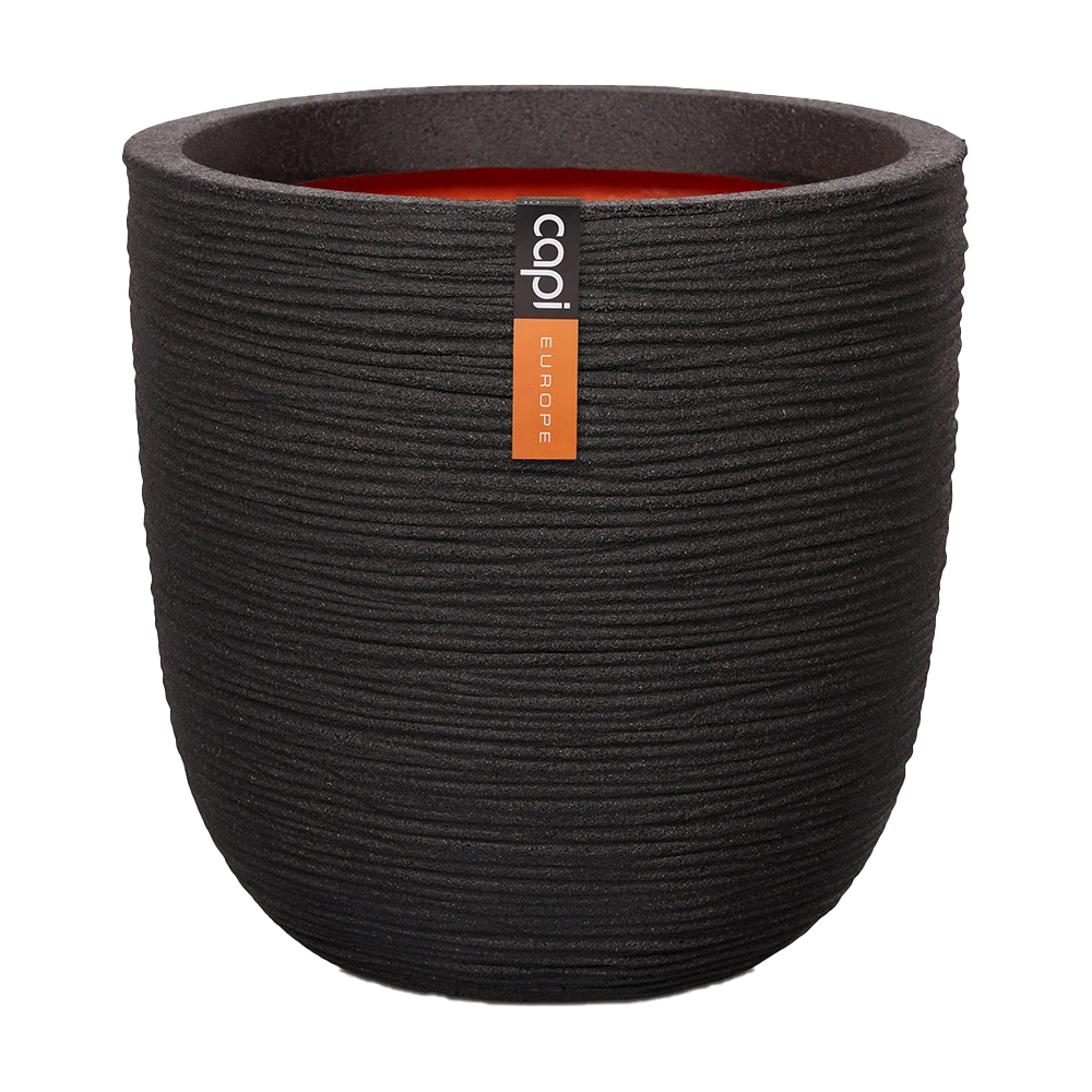 Capi Bloempot Bol Nature Rib NL - D55 X H53cm - Zwart 4 Capi Bloempot Bol Nature Rib NL - D55 X H53cm - Zwart - Afbeelding 2