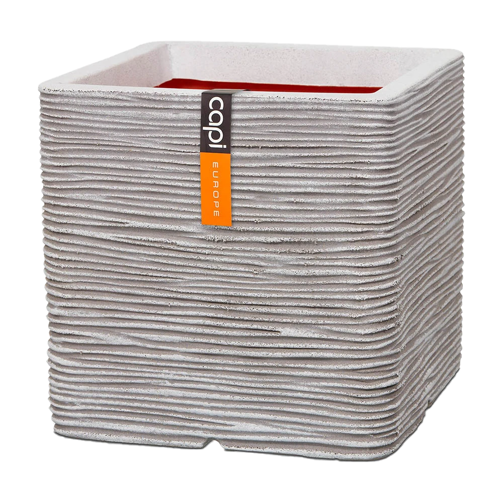 Capi Plantenbak Vierkant Nature Rib NL - L40 X B40 X H40cm - Ivoor 3 Capi Plantenbak Vierkant Nature Rib NL - L40 X B40 X H40cm - Ivoor