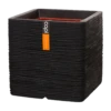 Capi Plantenbak Vierkant Nature Rib NL - L50 X B50 X H50cm - Zwart -Tuinplantenwinkel pot vierkant rib nl 50x50x50 zwart plantenbak 1 5