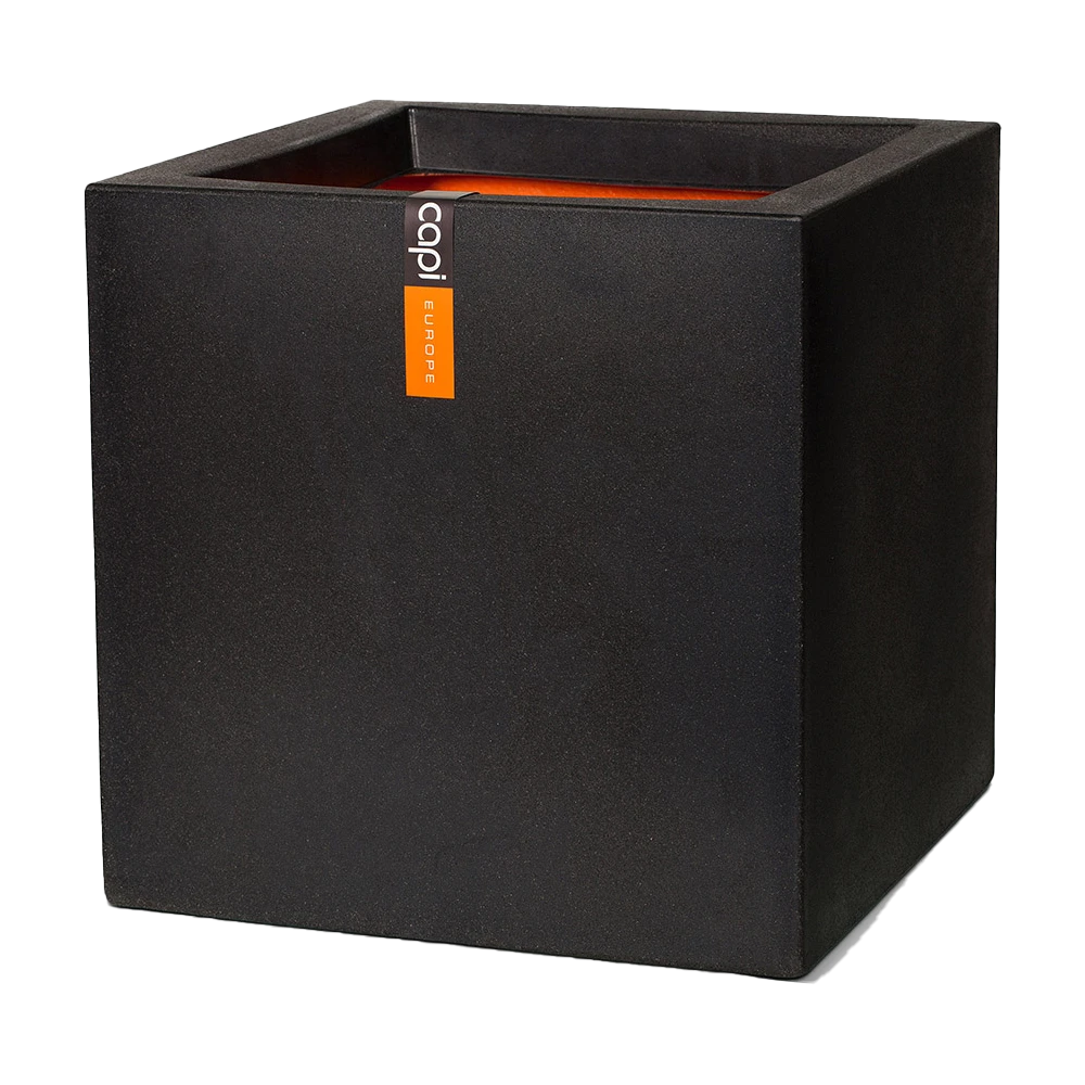 Capi Plantenbak Vierkant Urban Smooth NL - L50 X B50 X H50cm - Zwart 3 Capi Plantenbak Vierkant Urban Smooth NL - L50 X B50 X H50cm - Zwart