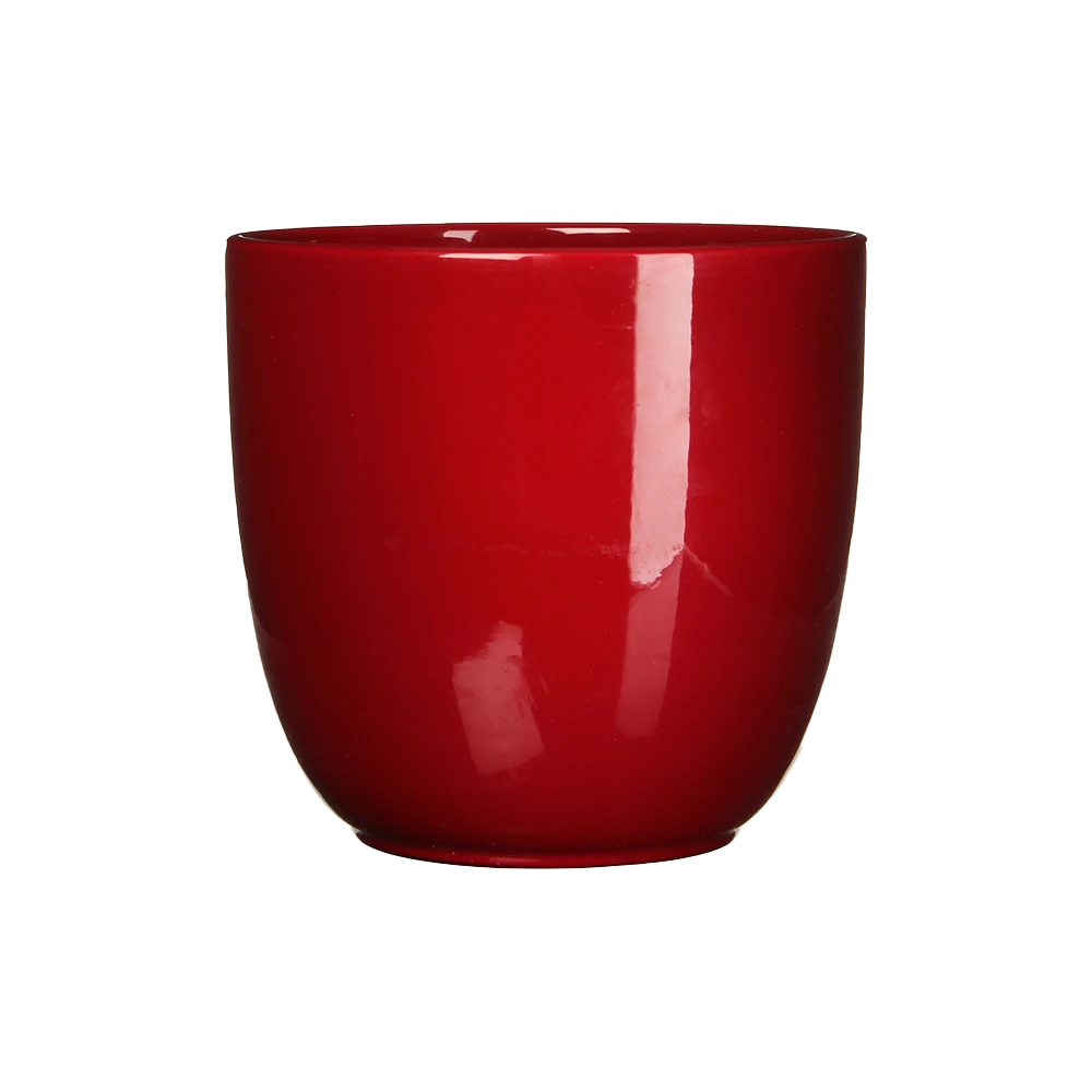 Bloempot Tusca - D25 X H23cm - Donkerrood 3 Bloempot Tusca - D25 X H23cm - Donkerrood