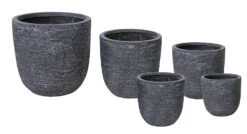 Bloempot Utah Egg - D55 X H51cm - Donkergrijs -Tuinplantenwinkel utah egg pot graphite d55h51 bloempot 6 8