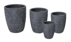 Bloempot Utah Egg High - D28 X H38cm - Donkergrijs -Tuinplantenwinkel utah egg pot high graphite d28h38 bloempot 6 8