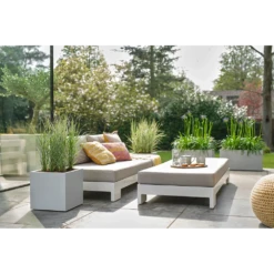 Elho Vivo Next Vierkant Wielen 40cm - Warm Grijs 15 Elho Vivo Next Vierkant Wielen 40cm - Warm Grijs -Tuinplantenwinkel vivo matt vierkant wielen 40cm warm grijs 7 1