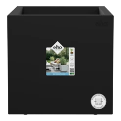 Elho Vivo Next Vierkant Wielen 40cm - Living Black -Tuinplantenwinkel vivo next vierkant wielen 40cm living black 5 1